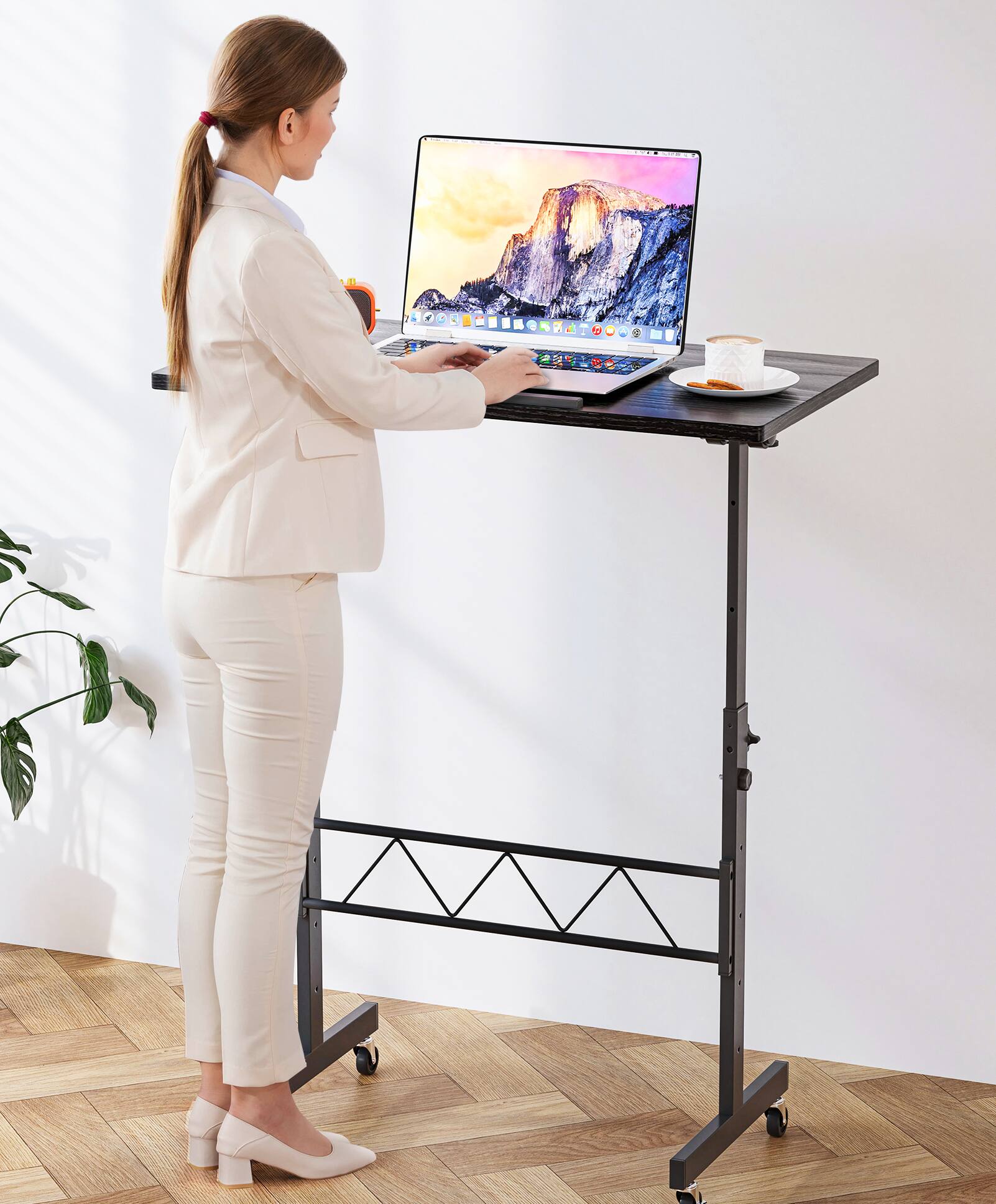 Alt View 5. GTPlayer - Standing Desk Tiltable Tabletop Small Mobile Computer,Black - Black.