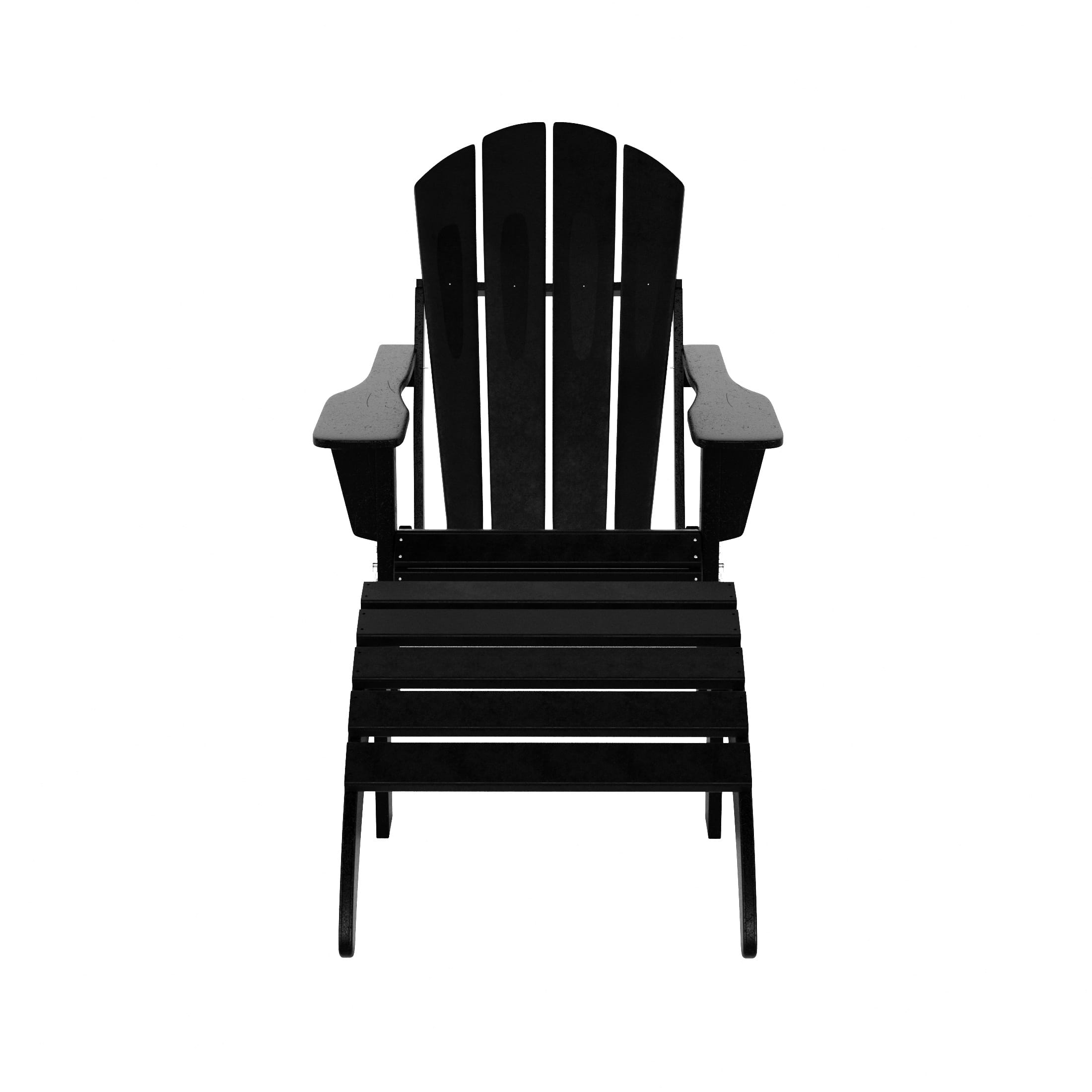 WestinTrends - Malibu 2 piece set classic Adirondack chair with ottoman (1 seater) - Black price history on PriceWatchPro