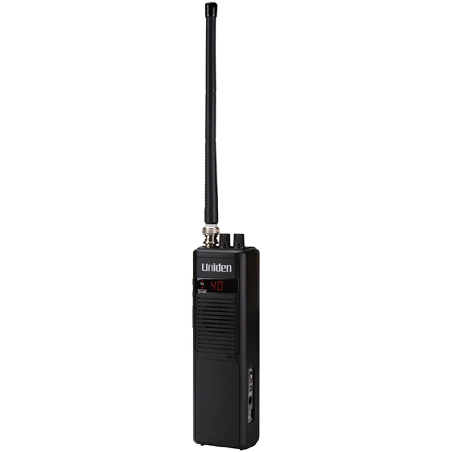 Left. Uniden - Uniden Pro401hh Pro Series 40-channel Handheld Cb Radio With Whip Antenna, Black, Pro401hh - Black.
