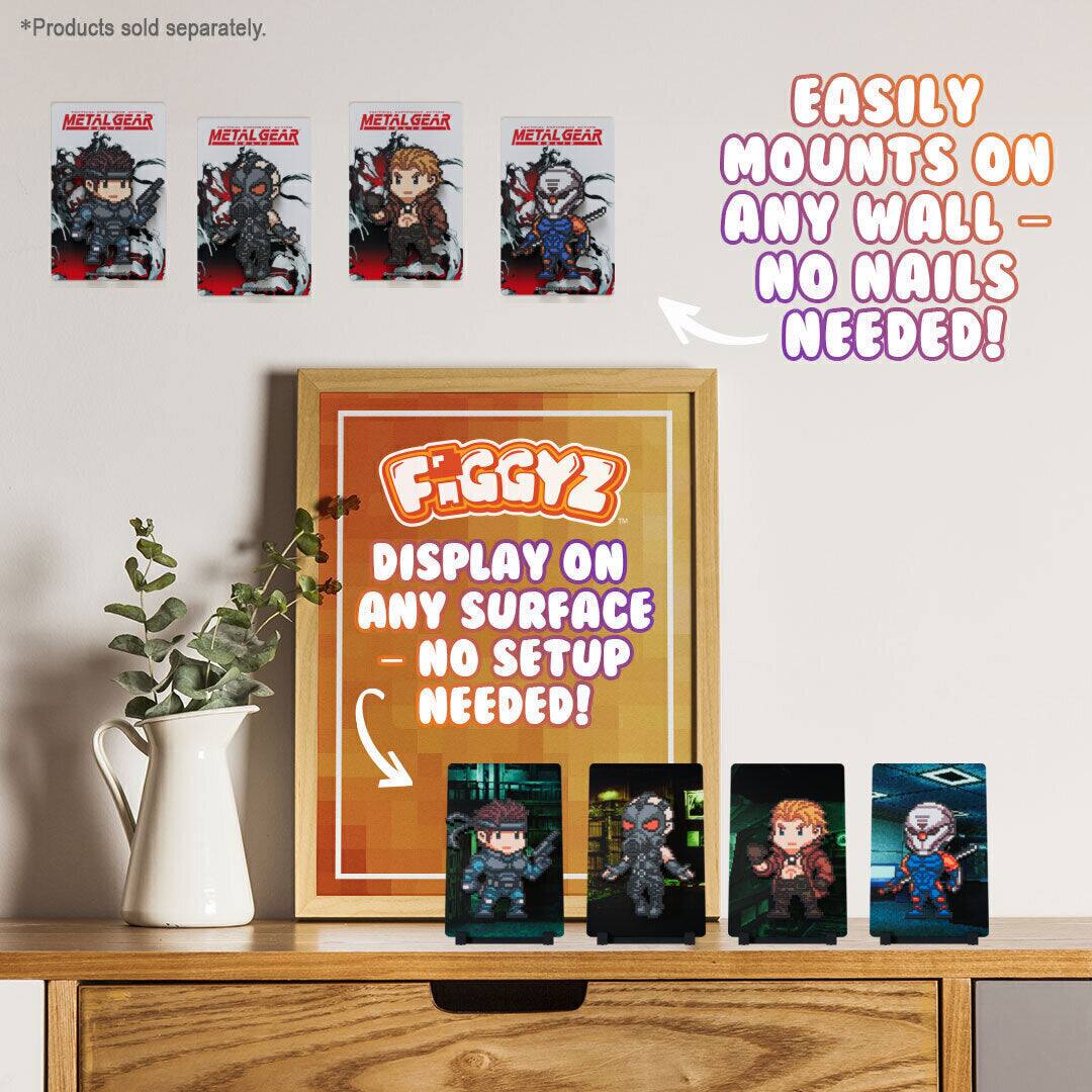 *Products sold separately.

METALGEAR METALGEAR METALGEAR METALGEAR

EASILY MOUNTS ON ANY WALL - NO NAILS NEEDED!

FIGGYZ DISPLAY ON ANY SURFACE - NO SETUP NEEDED!