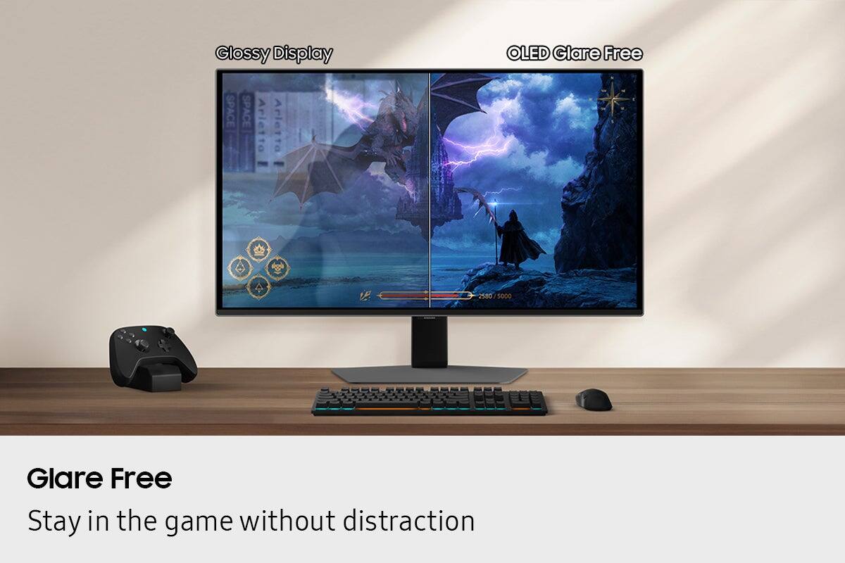 Glossy Display, OLED Glare Free, 2580/5000, Glare Free, Stay in the game without distraction
