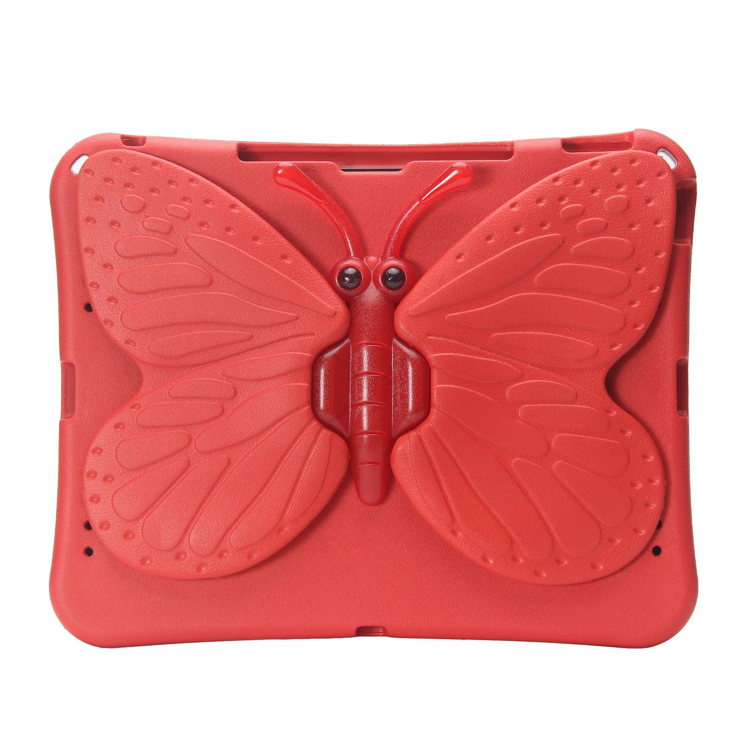 Back. Dteck - Kids Butterfly Case for Apple iPad Air (M4) 13" 2026-24 & iPad Pro 13/12.9",Rugged 3D Cartoon EVA Shockproof Stand Cover - Red.