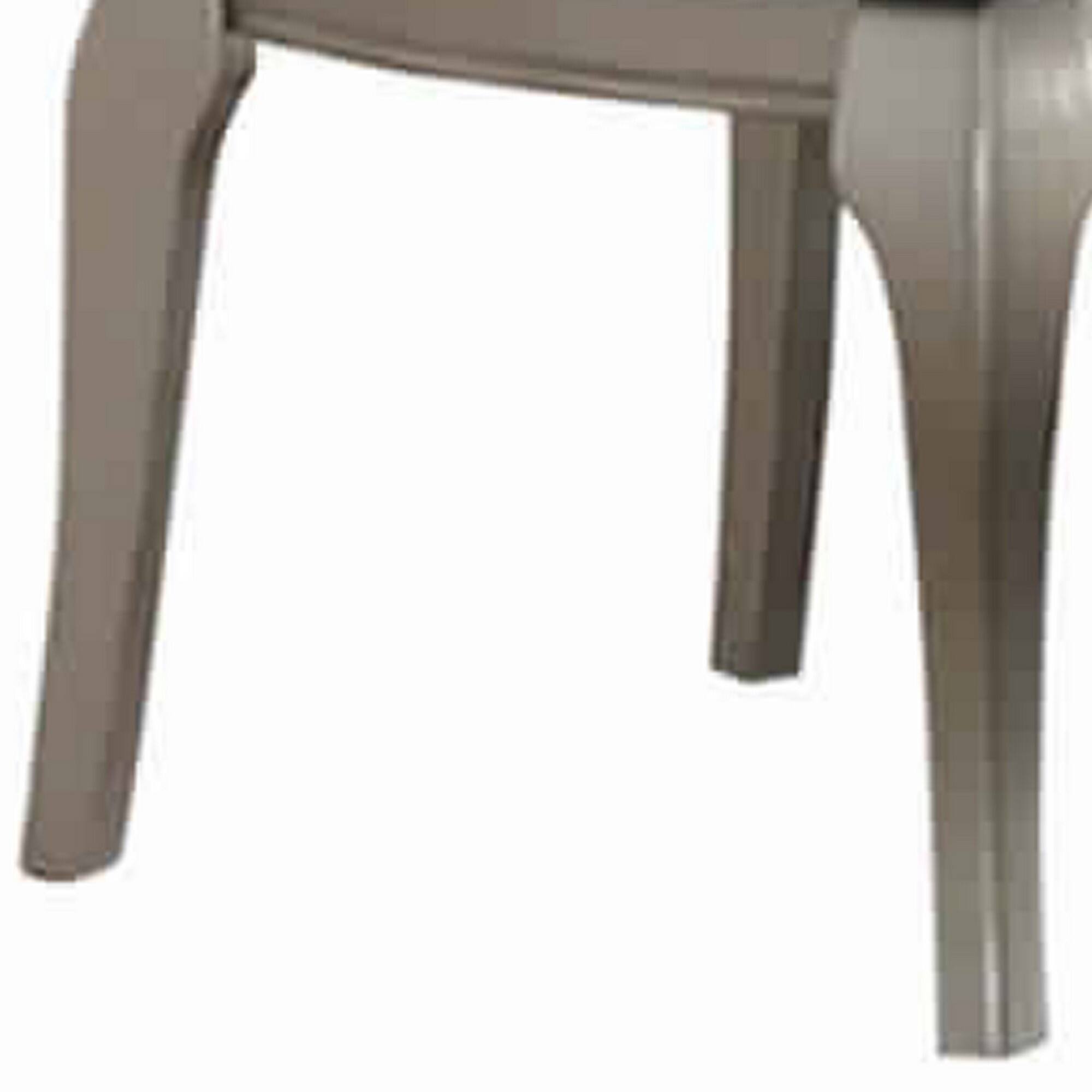 Alt View 1. Manhattan Lane - Set Of 2 Rubber Wood Dining Chair With Tufted Back, Gray And Silver - Gray And Silver.