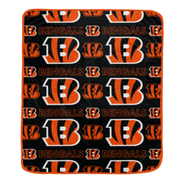 Pegasus - Cincinnati Bengals 50" x 60" Repeat Big Logo Wordmark Ultra Soft Blanket - Multicolor