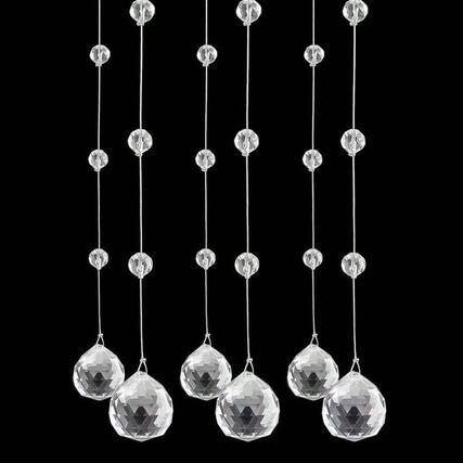 Front. Live At Space - Beaded Strands Glass Beads Curtain Hanging Wedding Decor Chandelier Door String Ceiling Decoration Tree Ornaments 1 3 - 1.3 Feet*5pcs.