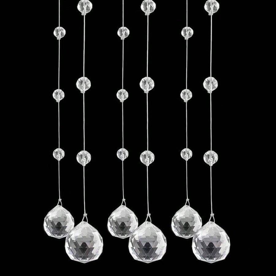 Front. Live At Space - Beaded Strands Glass Beads Curtain Hanging Wedding Decor Chandelier Door String Ceiling Decoration Tree Ornaments 1 3 - 1.3 Feet*5pcs.