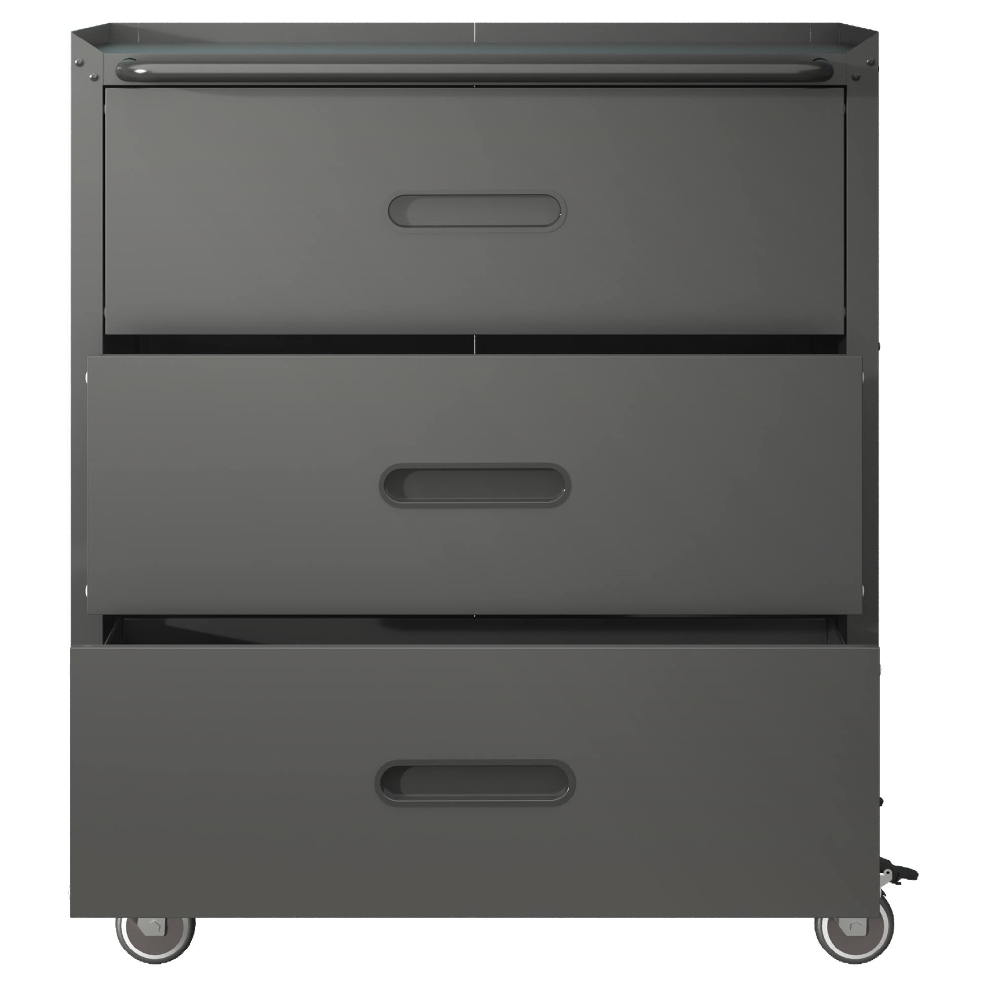 Alt View 2. LOVMOR - Heavy Duty Metal Storage Cabinet with Wheels 3 Drawer Tool Cabinet for Garage Office and Home Organization.