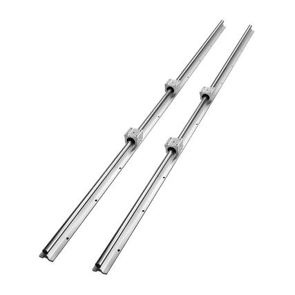 Front. VEVOR - Linear Motion Set, SBR20 1500mm, Comes with Two 59 in/1500 mm SBR20 Rails & Four SBR20UU Blocks, Ideal for DIY CNC - Silver.