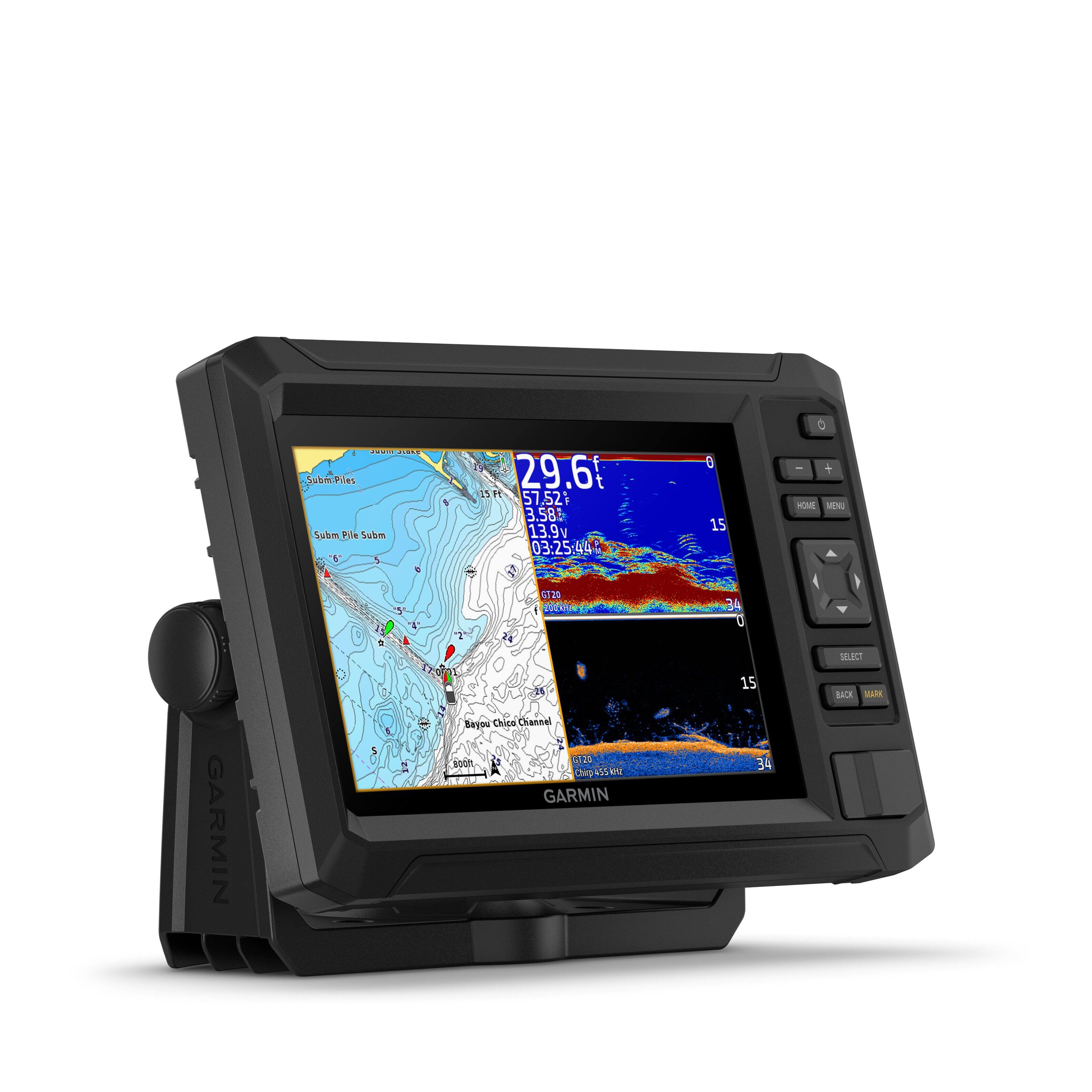 Angle. Garmin - ECHOMAP Chartplotter GPS UHD2 74cv with transducer - Black.