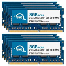 OWC - 64GB (8x8GB) DDR4 2133MHZ PC4-17000 CL15 1RX8 ECC Unbuffered SODIMM 1.2V 260-pin Memory RAM - Black Chips