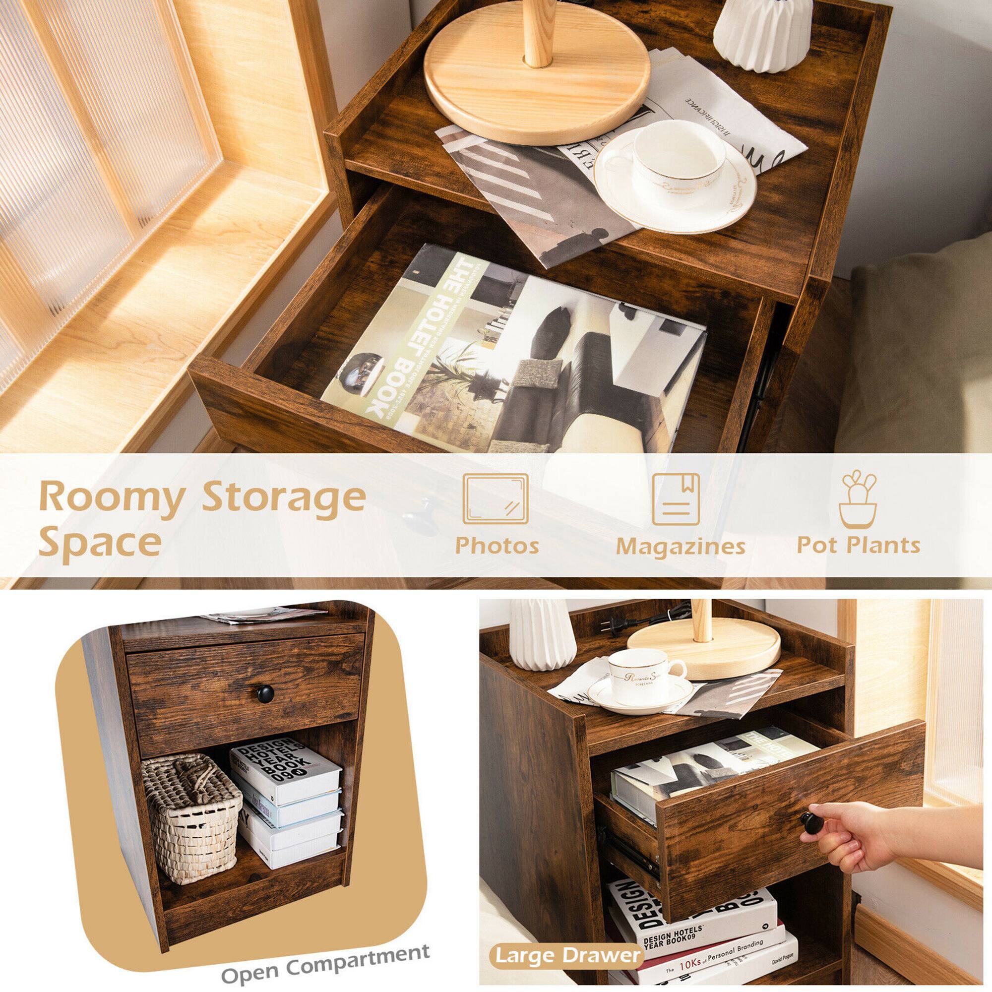 The text in the image can be grouped and corrected as follows:

- **Roomy Storage Space**
- **Photos, Magazines, Pot Plants**
- **Open Compartment**
- **Large Drawer**
- **10Kg Personal Storage Capacity**

The text "I HOTELBOOK BOOK" and "PREIIN BOOK 09O Open Compartment DESIGN PTELE 200 . RESILM RA TEAR an Large Drawer 10Kg uPersonal PAIA" appears to be a mix of unrelated words and numbers, so it's not included in the corrected text.