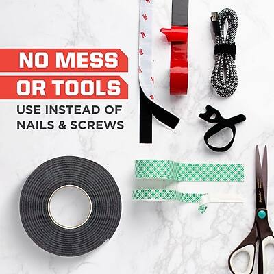 NO MESS OR TOOLS  
USE INSTEAD OF NAILS & SCREWS
