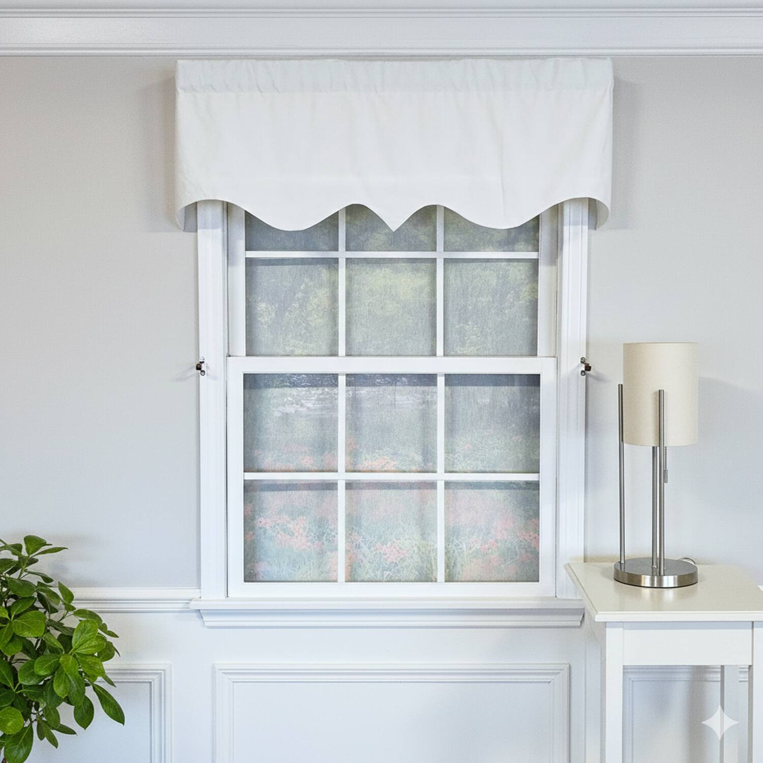 Angle. RLF Home - RLF Home Soft Duck  Regal 100% Cotton Rod Pocket Lined  Window Valance 50" x 17" Off White - Off White.