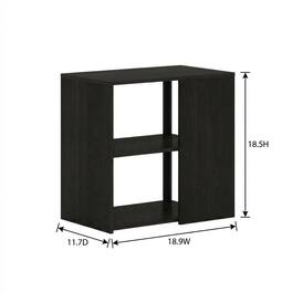 FurniFact - Espresso and Black 2-Tier End Table with Modern Design - Espresso/Black