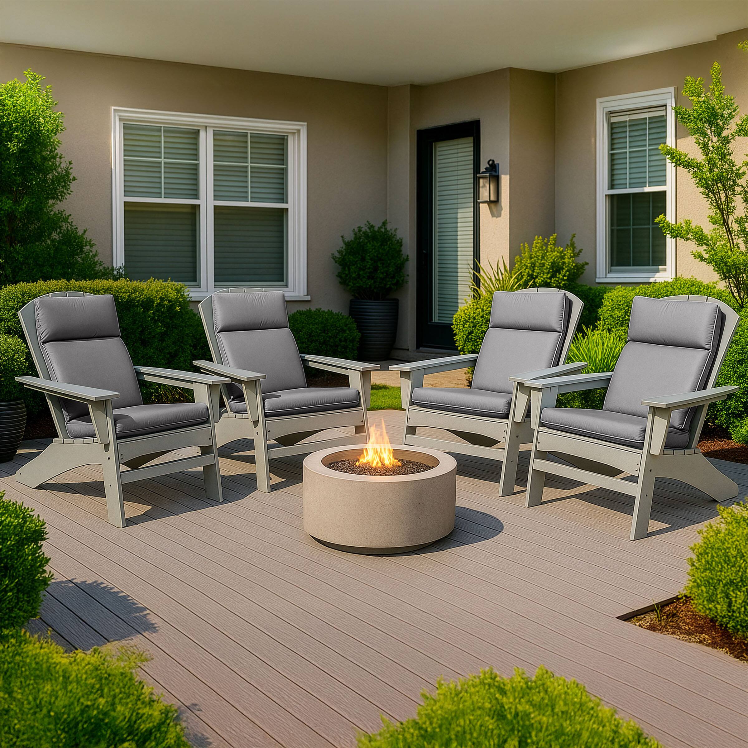 Alt View 5. Lavish Home - Outdoor Chair Cushions Set of 2 - 45x21.5x3in High Back Outdoor Cushions for Patio Furniture, Rocking, or Adirondack - Gray.