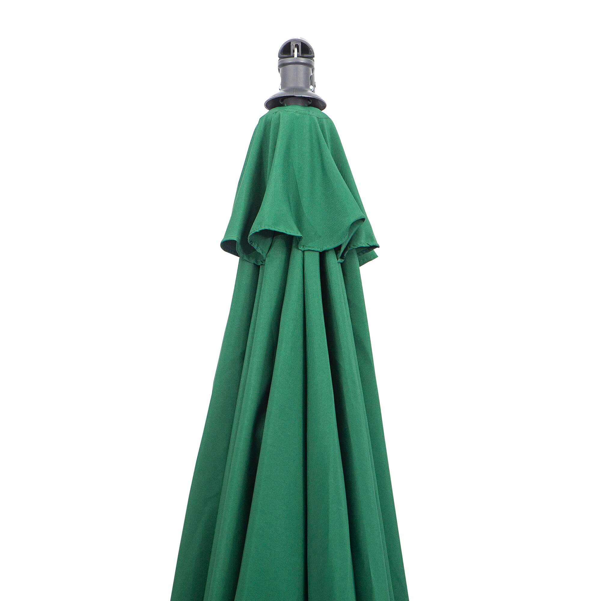 Alt View 7. Outsunny - 10' Cantilever Hanging Tilt Offset Patio Umbrella with UV & Water Fighting Material and Cross Base (Weight Not Included) - Green.