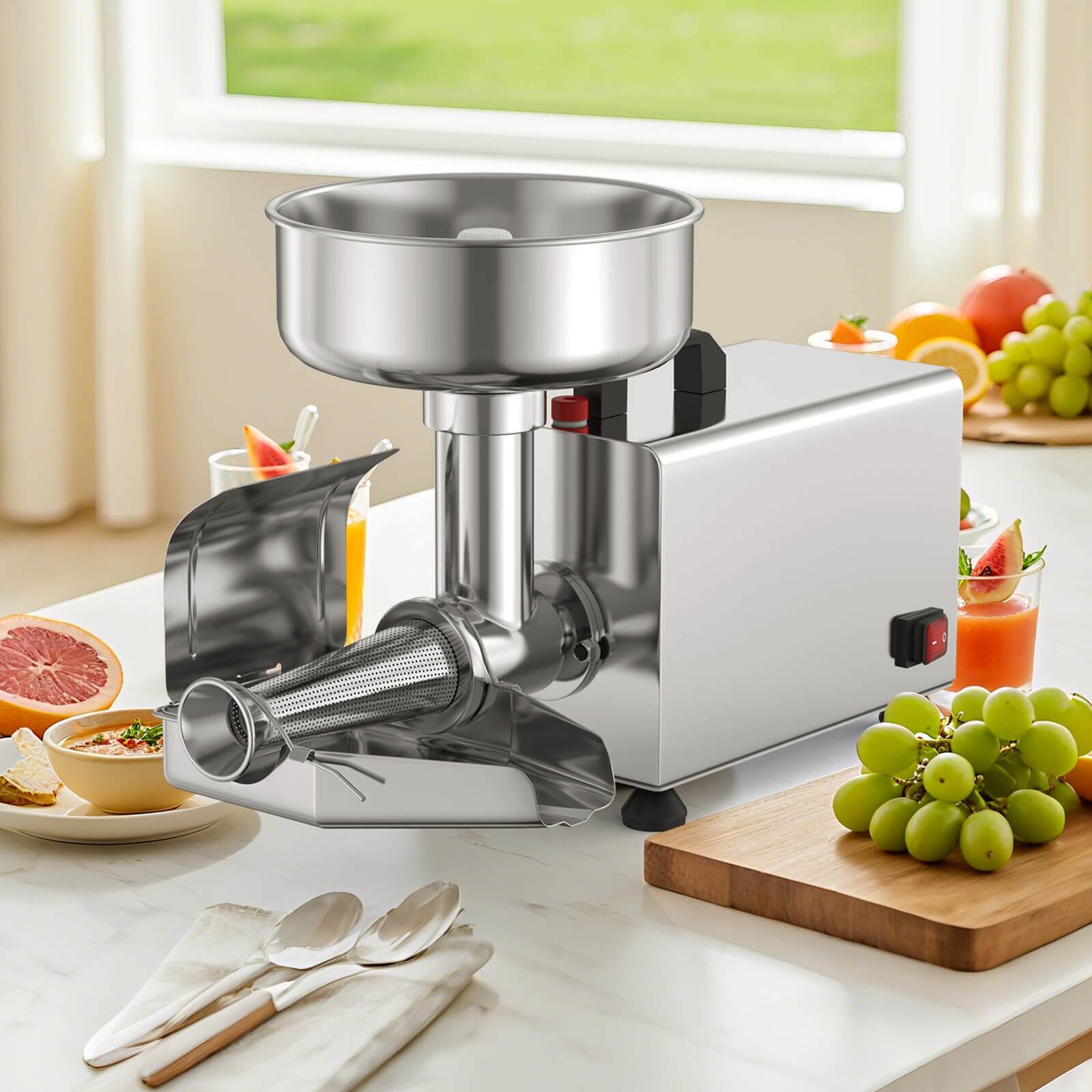 Alt View 1. Costway - Costway 450W Electric Tomato Strainer Grade Stainless Steel Saucer Maker - Silver.