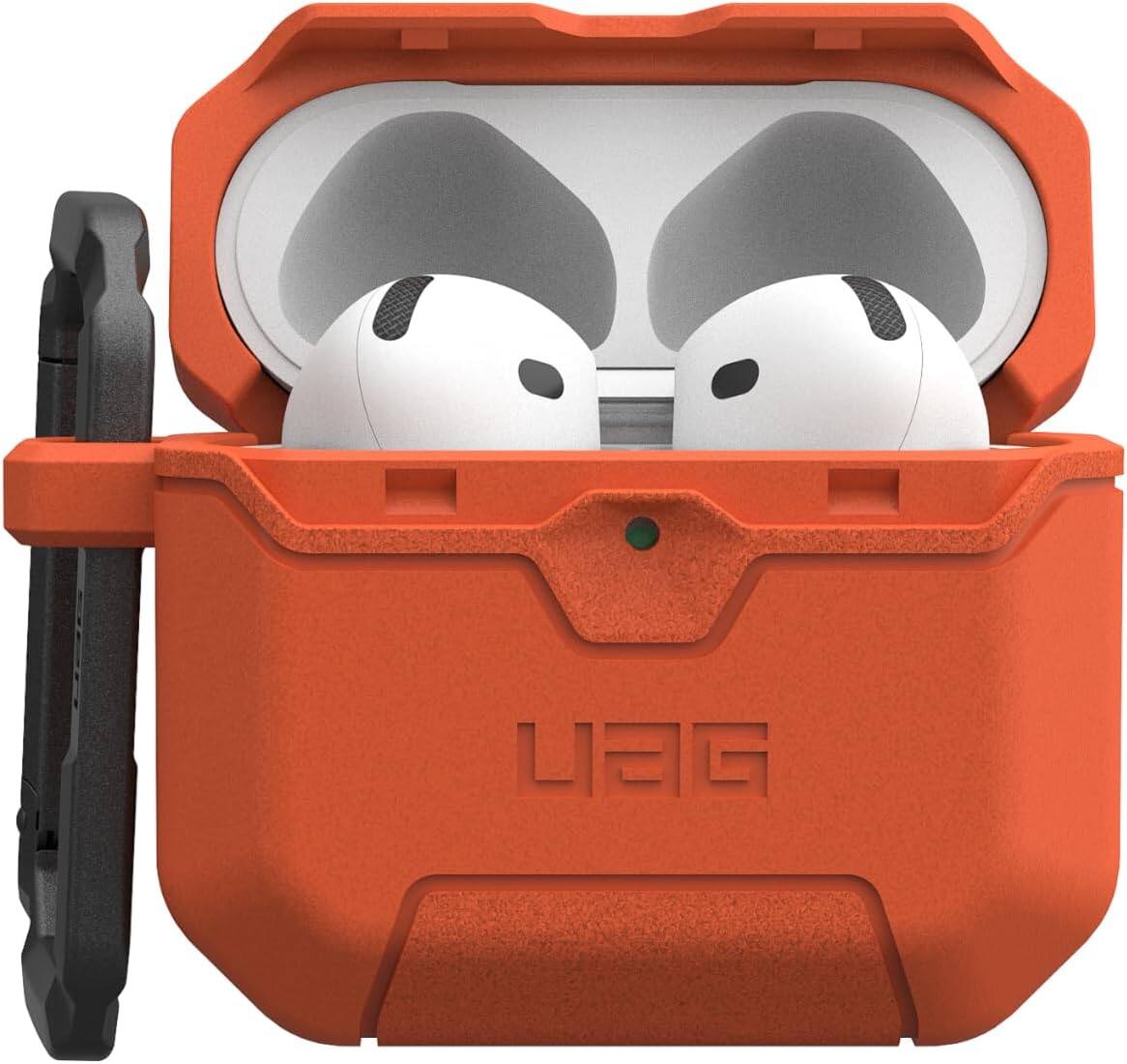 Alt View 1. UAG - UAG Designed for AirPods 4th Gen Case Scout, Rugged Military Grade Drop Proof Protective Cover with Detachable Carabiner - Rust.