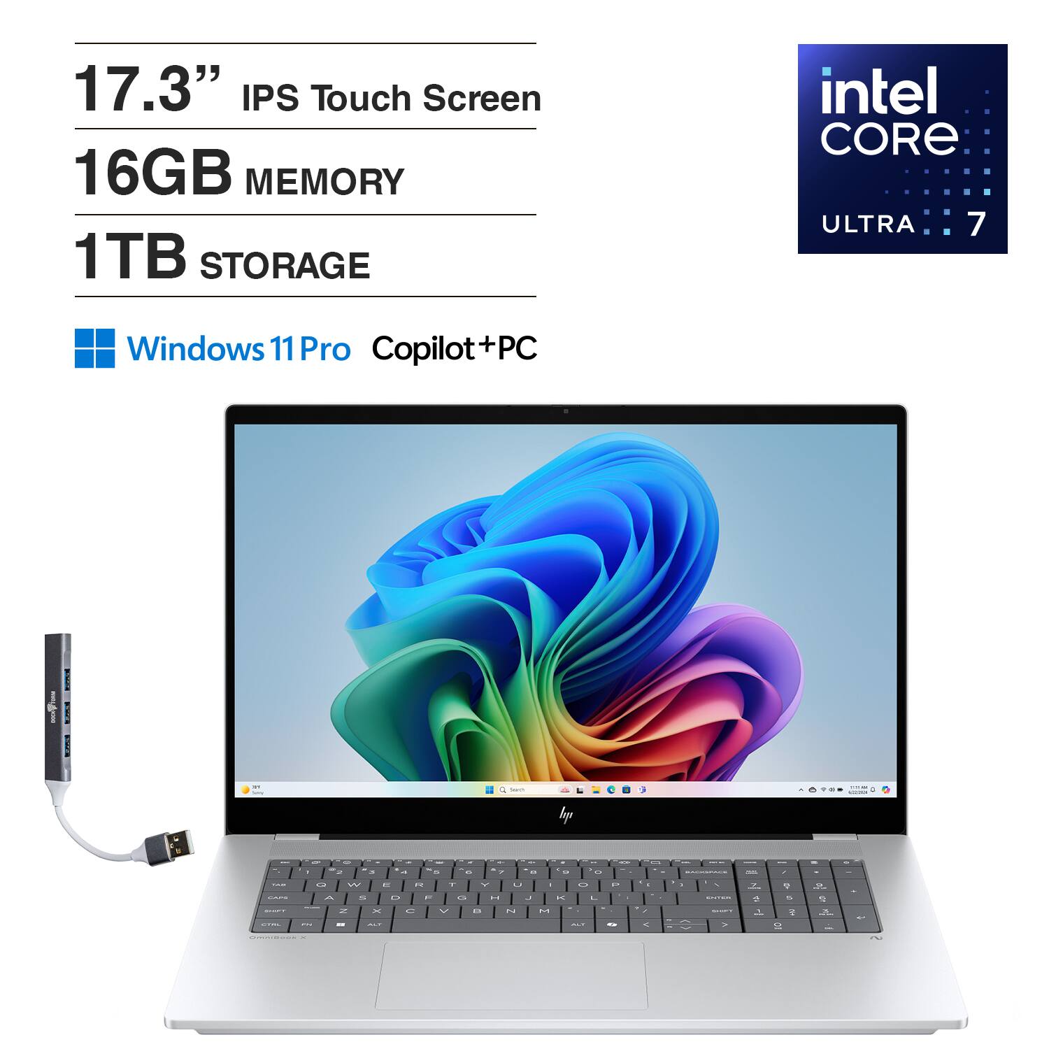 HP Upgraded OmniBook X B5UH5UA#ABA Laptop, Ultra 7 256V, 16GB, 1TB