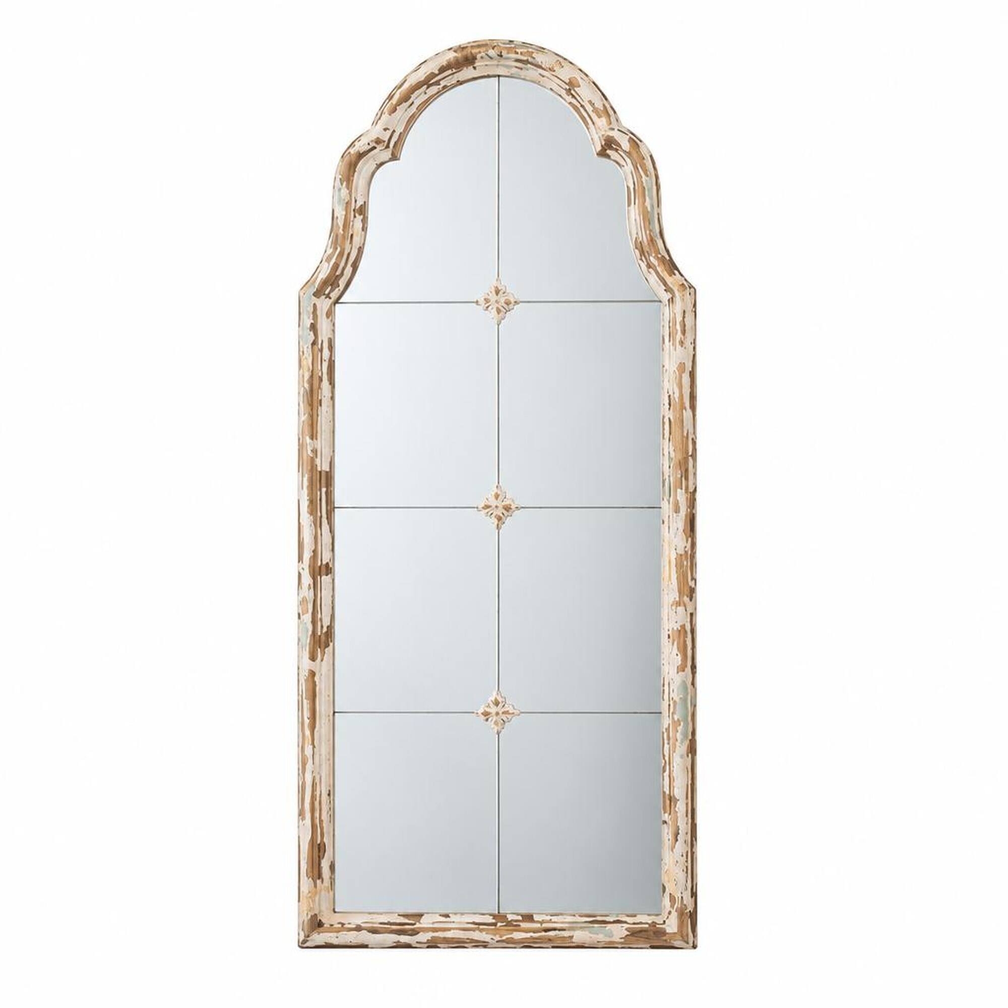 RYHNUYNE 22 x 48 in Arched Wall Mirror, and Gold Wood Frame, Window ...