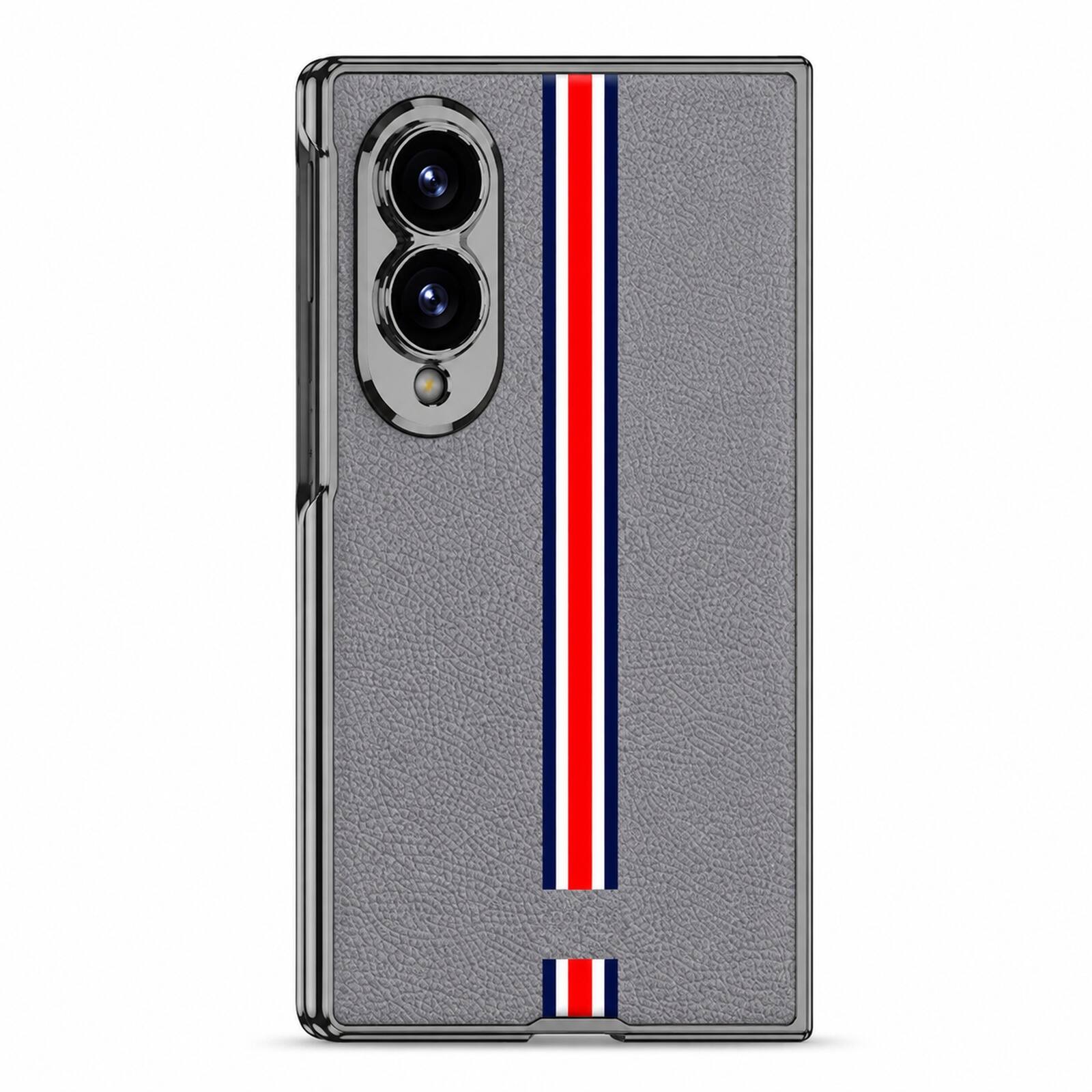 Left. Dteck - Full Body Protection Case For Samsung Galaxy Z Fold 8 with Built-in Screen Protector, Shockproof PU Leather Hard Cover - B.