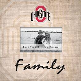 Fan Creations - Ohio State Buckeyes 10'' x 10'' Burlap Pattern Frame - Multicolor