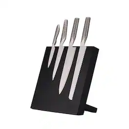 Global - Bitoku Classic Essentials 5 Piece Knife Set with Magnetic Block - Rubberwood