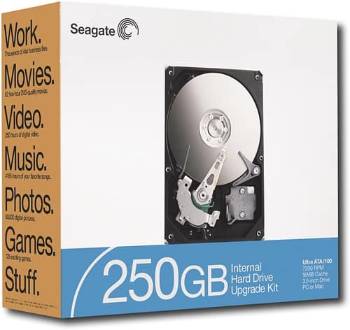 Angle Standard. Seagate - 250GB Internal Hard Drive.