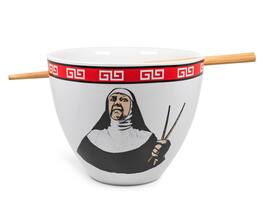 Boom Trendz - Bowl Bop Ramen Sister Nun Japanese Dinner Set | 16-Ounce Ramen Bowl, Chopsticks - Red