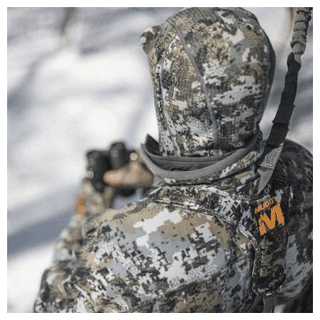 Angle. Muddy - Muddy Ambush Optifade Elevated II Camo Safety Harness with Padded Waist Strap - Black.