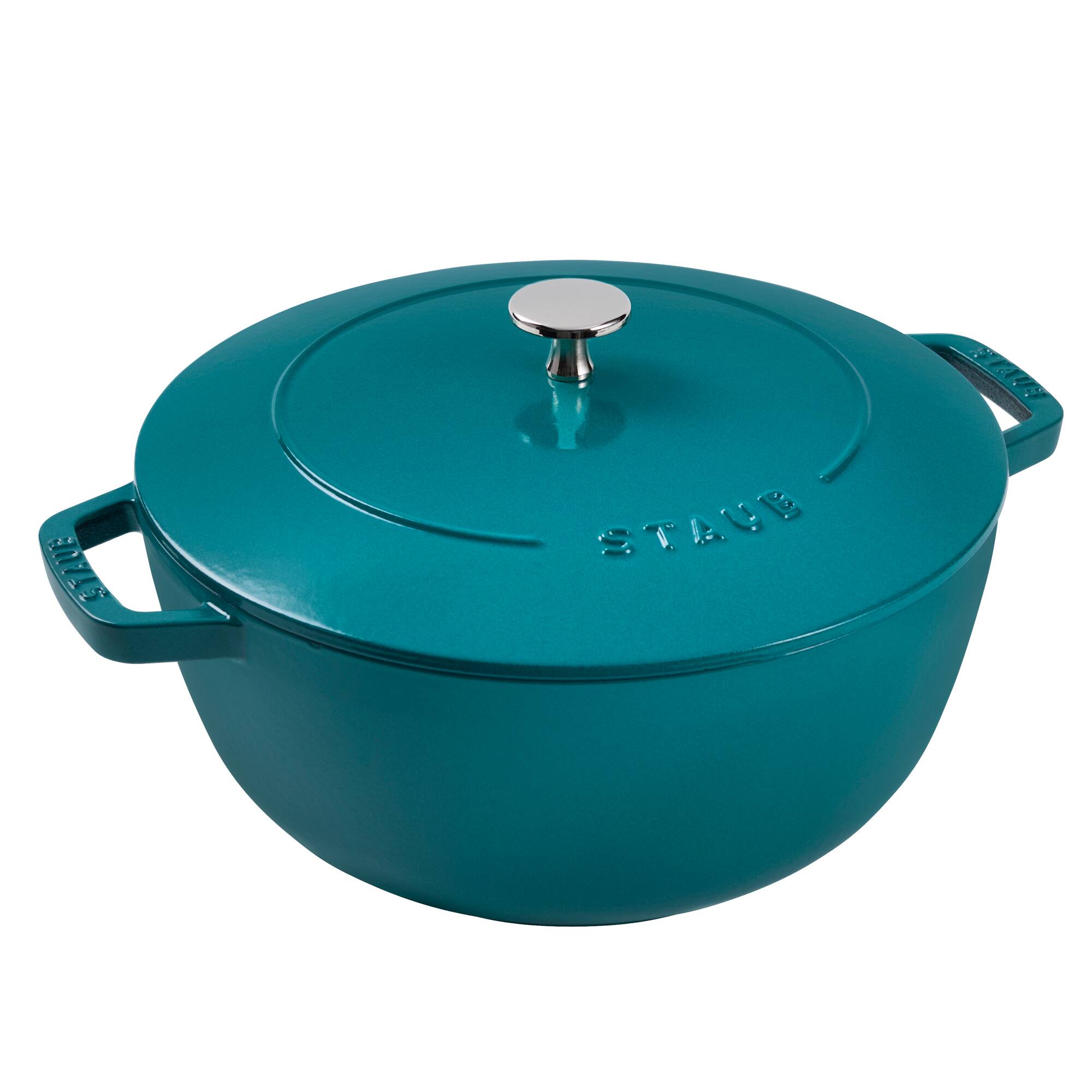 Front. Staub - Staub Cast Iron Essential French Oven, Dutch Oven, 5-quart, serves 5-6, Made in France - Turquoise - Turquoise.
