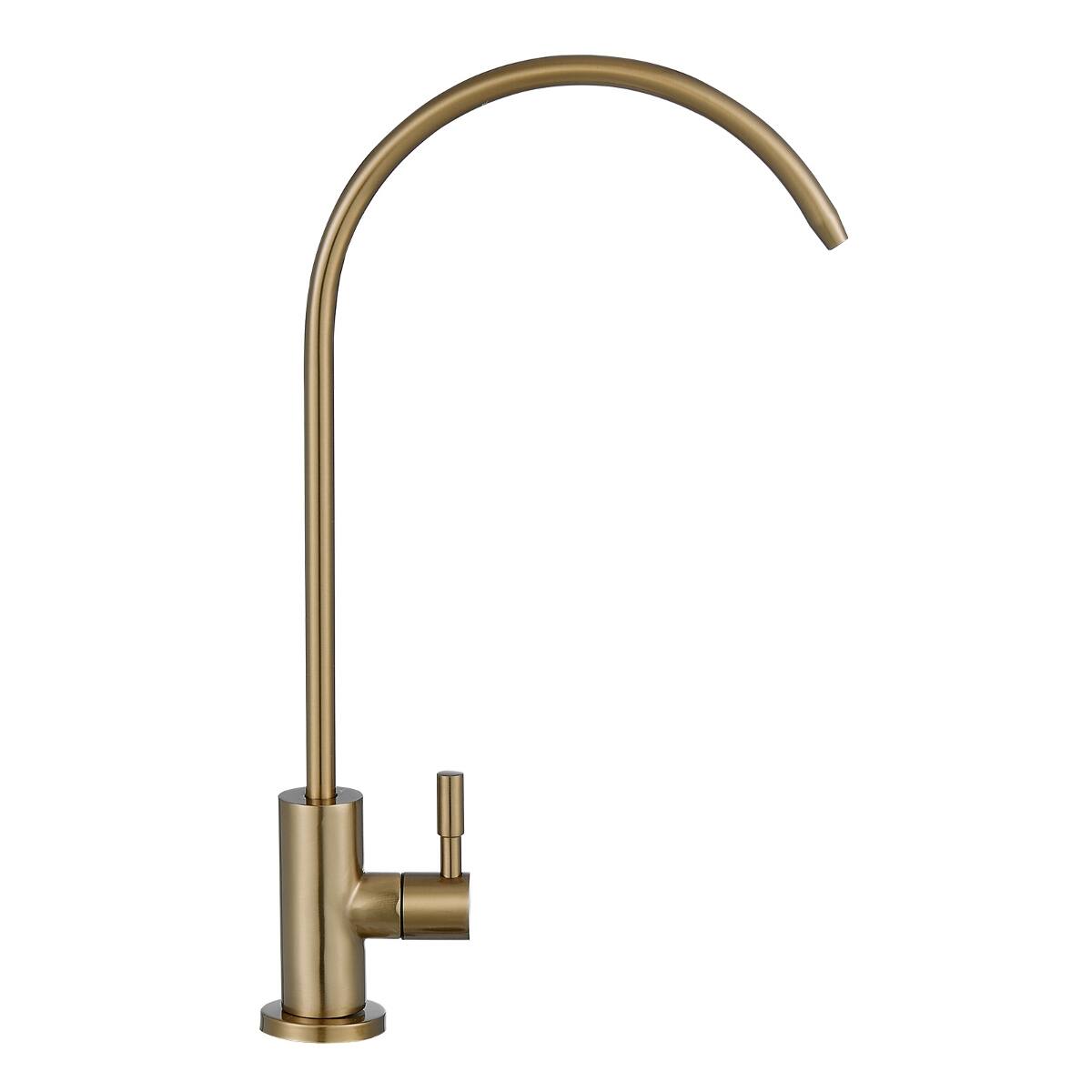 Alt View 1. Ropilly - Ropilly Lead Free Water Purifier Faucet, Brushed Gold Filtered Water Faucet with Swivel Gooseneck - Gold.