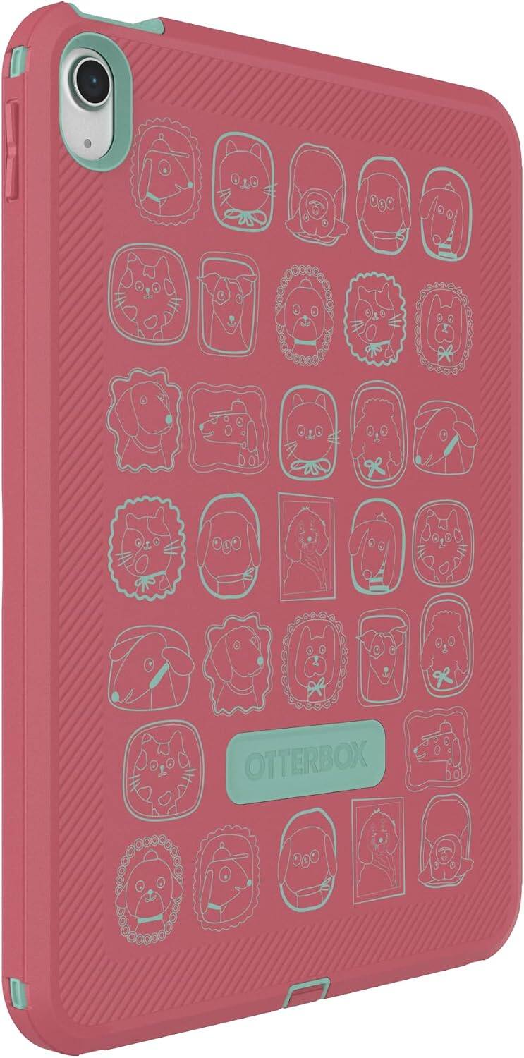 Alt View 1. OtterBox - OtterBox - Defender Series Pro Tablet Case for Apple iPad (A16) and Apple iPad (10th generation) - Pawfect Parade (Pink).