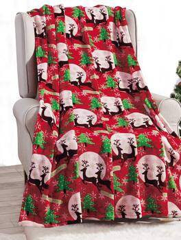 Noble House - Festive and Cheery Holiday Microplush Throw Blanket 50"x60" Christmas Pickup Truck - Holiday Magic