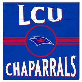Jardine - Lubbock Christian Chaparral 10" x 10" Retro Team Sign - Blue