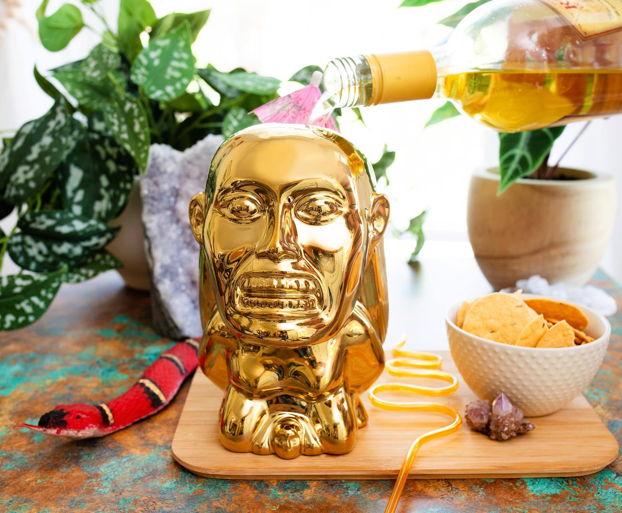 Alt View 10. ThinkGeek - Geeki Tikis Indiana Jones Golden Idol Ceramic Mug | Holds 24 Ounces - Gold.