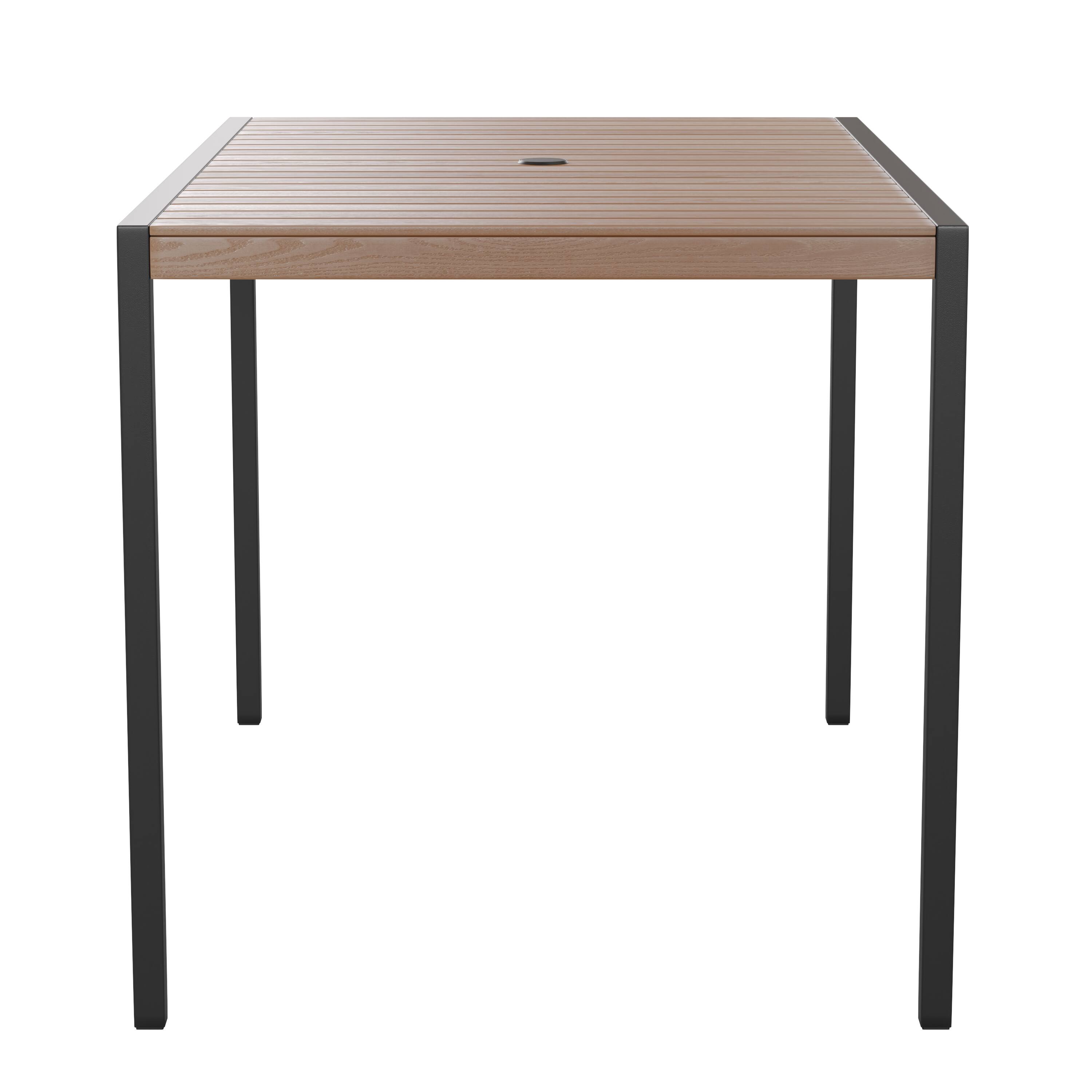 Alt View 5. Emma + Oliver - All-Weather Faux Teak Patio Dining Table with Steel Frame - Seats 4 - Teak.