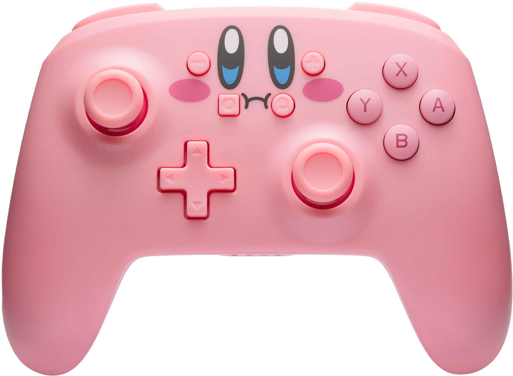 Front. PowerA - PowerA Wireless Controller for Nintendo Switch - Kirby Mouthful - Kirby Mouthful.