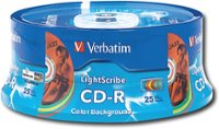 Front Standard. Verbatim - 25-Pack 52x LightScribe CD-R Disc Spindle.