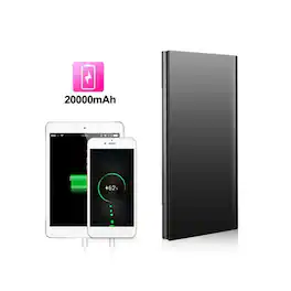 Loheer - 20000mah portable charger, dual port power bank with slim aluminum alloy design