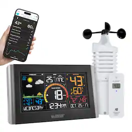 La Crosse Technology - Wireless Wi-Fi Digital Weather and Wind Station - Black/Silver