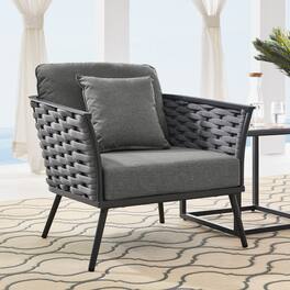 Stance Outdoor Patio Aluminum Armchair by Modway - Gray Charcoal