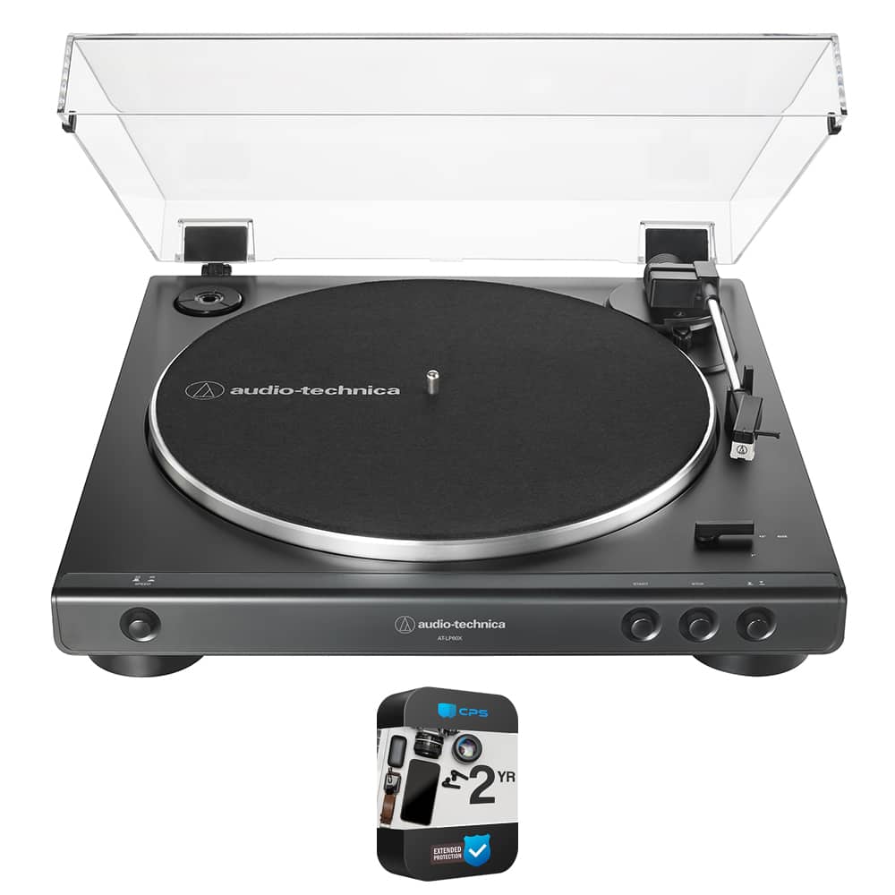 Audio-Technica - AT-LP60X Fully Auto Belt-Drive Stereo Turntable 33-1/3 & 45 RPM + 1 Year Warranty Pack price history on PriceWatchPro