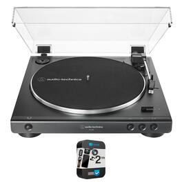 Audio-Technica - AT-LP60X Fully Auto Belt-Drive Stereo Turntable 33-1/3 & 45 RPM + 1 Year Warranty Pack