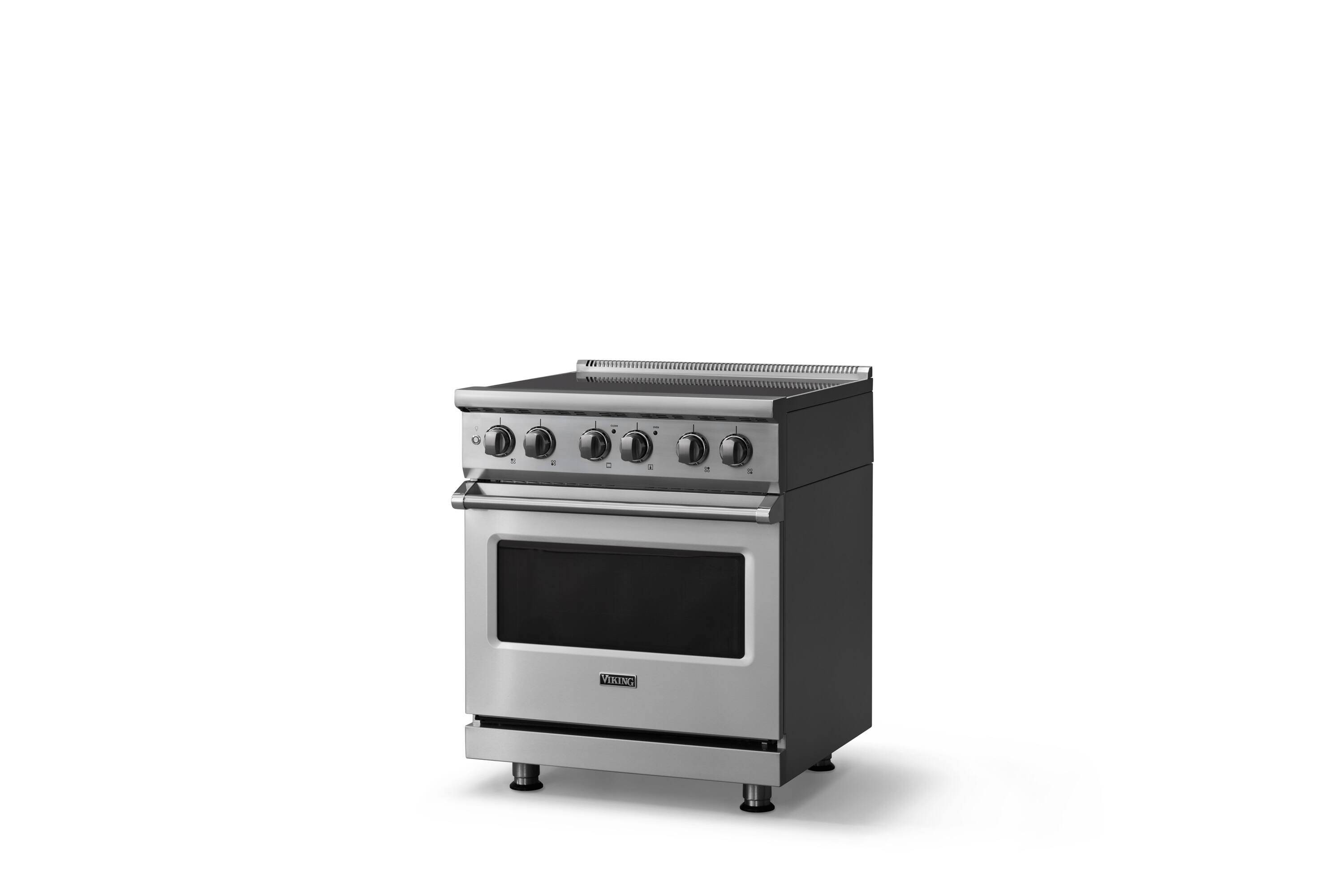 Angle. Viking - 30"W. 4.7 Cu.Ft. Pro5S 4 Element Freestanding Electric Induction Convection Range - Stainless Steel - Stainless Steel.