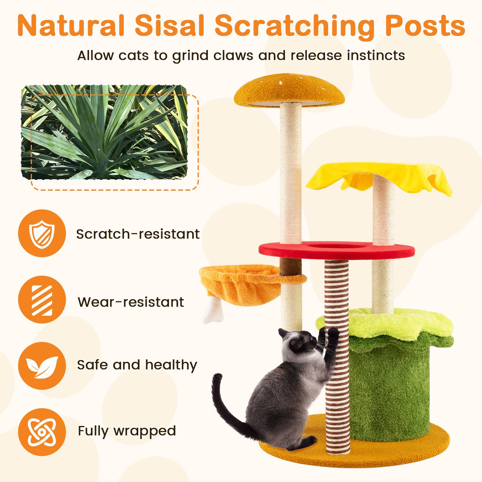 Natural Sisal Scratching Posts  
Allow cats to grind claws and release instincts  

- Scratch-resistant  
- Wear-resistant  
- Safe and healthy  
- Fully wrapped
