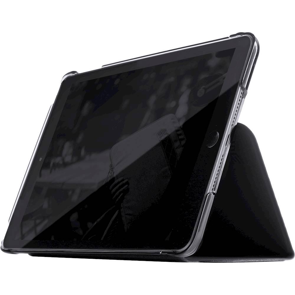 Left View: STM - Studio Case for Apple® iPad® mini (5th Generation 2019) and mini 4 - Black Smoke