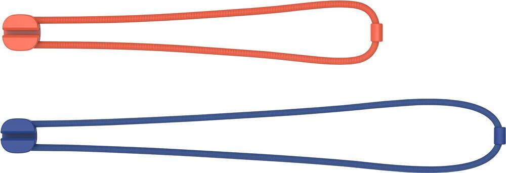 Angle. blueLounge - Pixi Reusable Multipurpose Ties (8-Pack) - Orange/Blue.