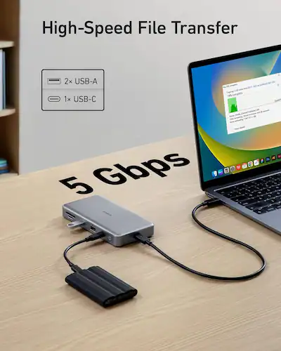 Anker 575 USB-C Hub 12-in-1, Dual HDMI, DP , Triple Display Docking Station 10 Gbps Data Ports 4k Hdmi And Displayport Max 100w Pd In Ethernet For Dell Thinkpad Laptop And More Anker 575 USB-C Hub 12-in-1, Dual HDMI, DP , Triple Display Docking Station 10 Gbps Data Ports 4k Hdmi And Displayport Max 100w Pd In Ethernet For Dell Thinkpad Laptop And More
