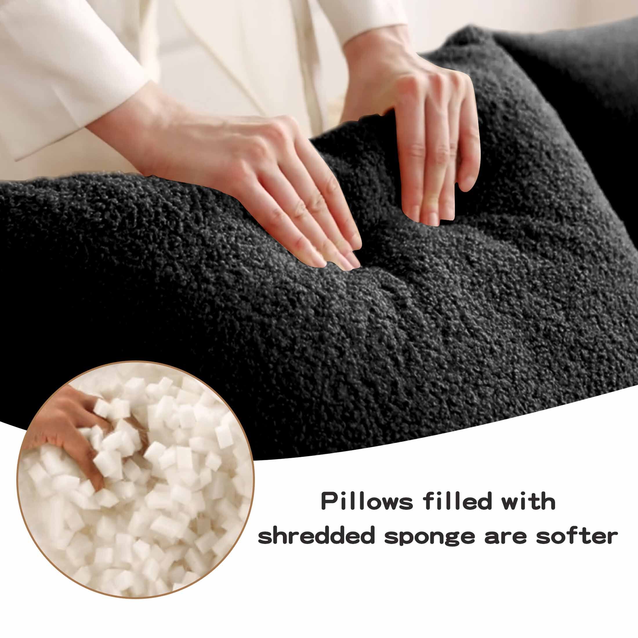 Pillows filled with shredded sponge are softer